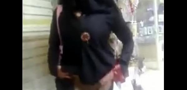  Muslim Hijab Woman show Hairy Pussy Public Flash Indian Desi Wife